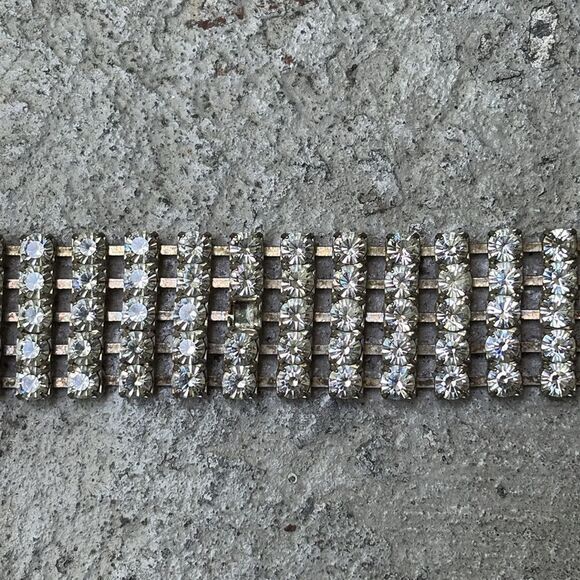Vintage rhinestone, silver back belt - Picture 4 of 4
